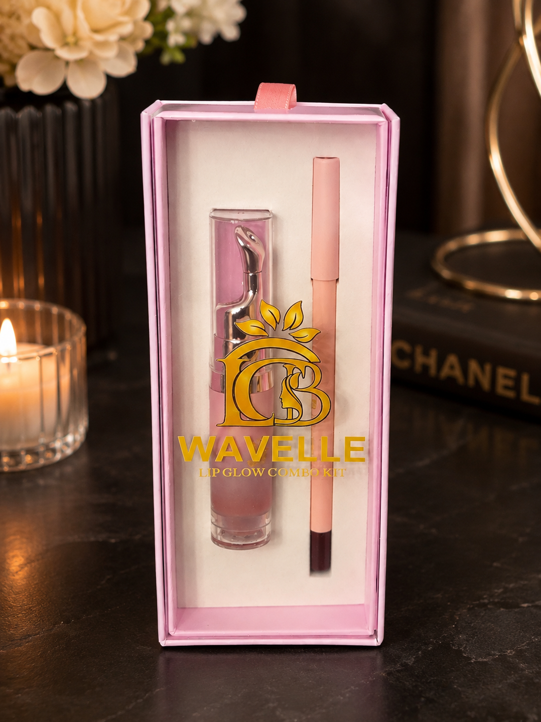 Mocha nude lipgloss with lip liner